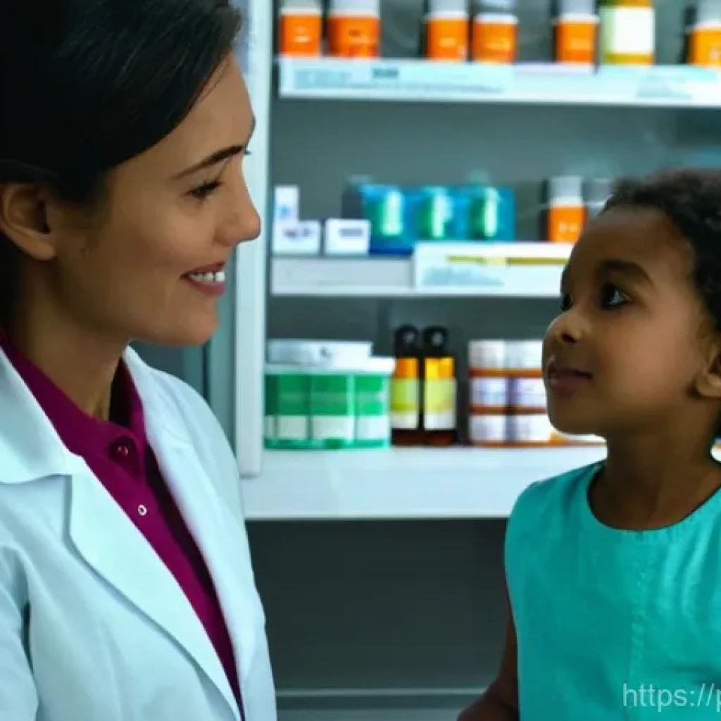 약사 공공 약국에서의 역할 - **Public Late-Night Pharmacy Scene**
"A compassionate female pharmacist, in her late 30s with a ...