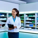 약사 직무와 최신 약물 정책 - Here are three image prompts in English, designed to capture the evolution of the pharmacist's role ...