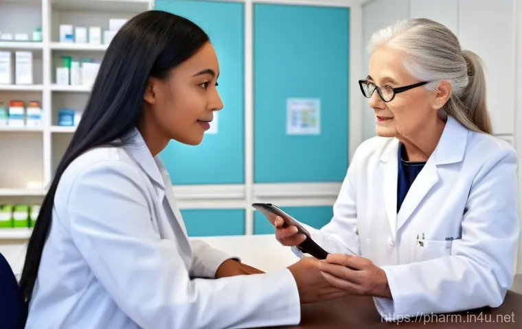 약사 약국 내 약물 관리 자동화 - **Prompt:** A clean, brightly lit modern pharmacy interior. In the foreground, a sleek, automated di... 약사 약국 내 약물 관리 자동화 - **Prompt:** A clean, brightly lit modern pharmacy interior. In the foreground, a sleek, automated di...