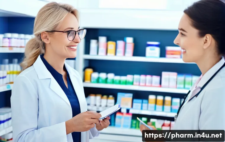 약사 조제 실무 강의 추천 - **Prompt 1: Patient-Centered Counseling in a Modern Pharmacy**
A kind, professional female pharm...